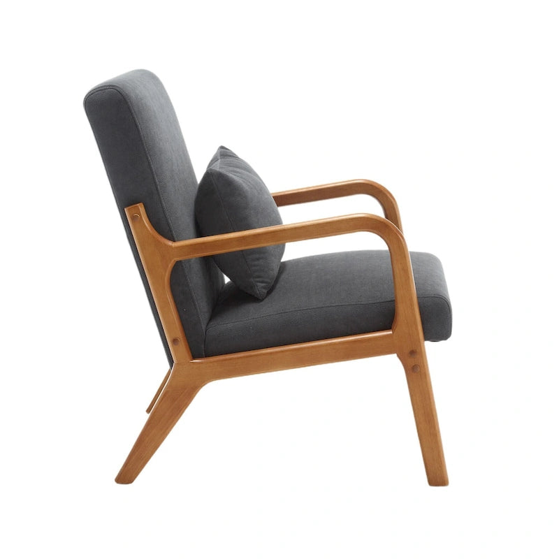 GDFStudio - Sedia d'accento Olivia imbottita in velluto con struttura in legno massello e cuscino confortevole