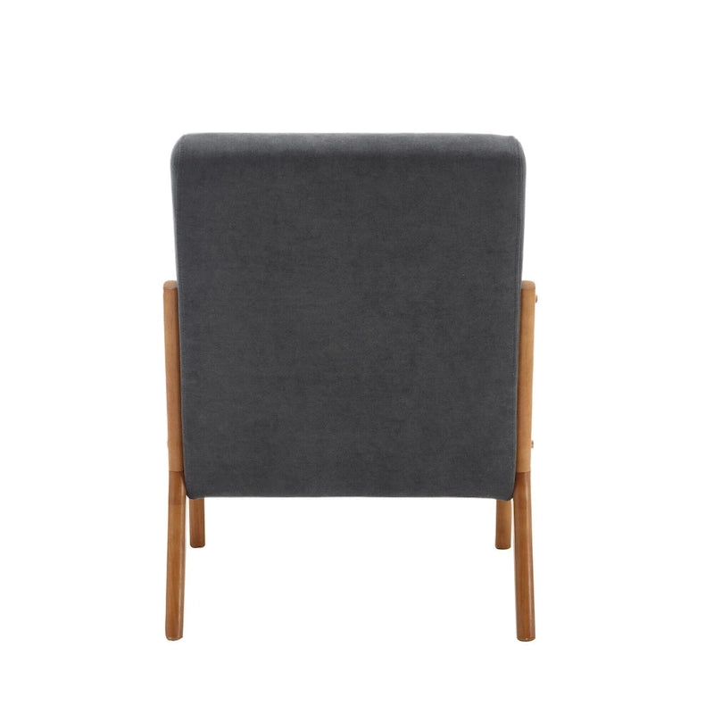 GDFStudio - Sedia d'accento Olivia imbottita in velluto con struttura in legno massello e cuscino confortevole