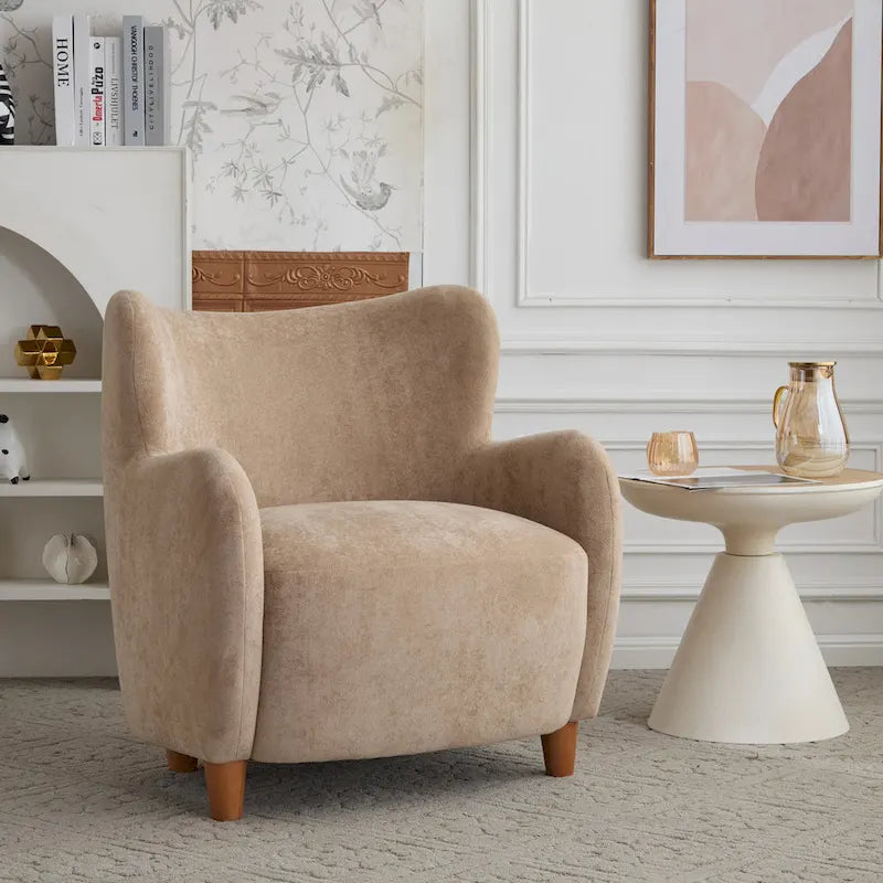 Poltroncina accent Bacho con schienale a orecchioni in tessuto di Christopher Knight Home