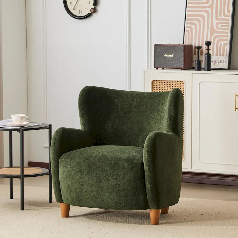 Poltroncina accent Bacho con schienale a orecchioni in tessuto di Christopher Knight Home