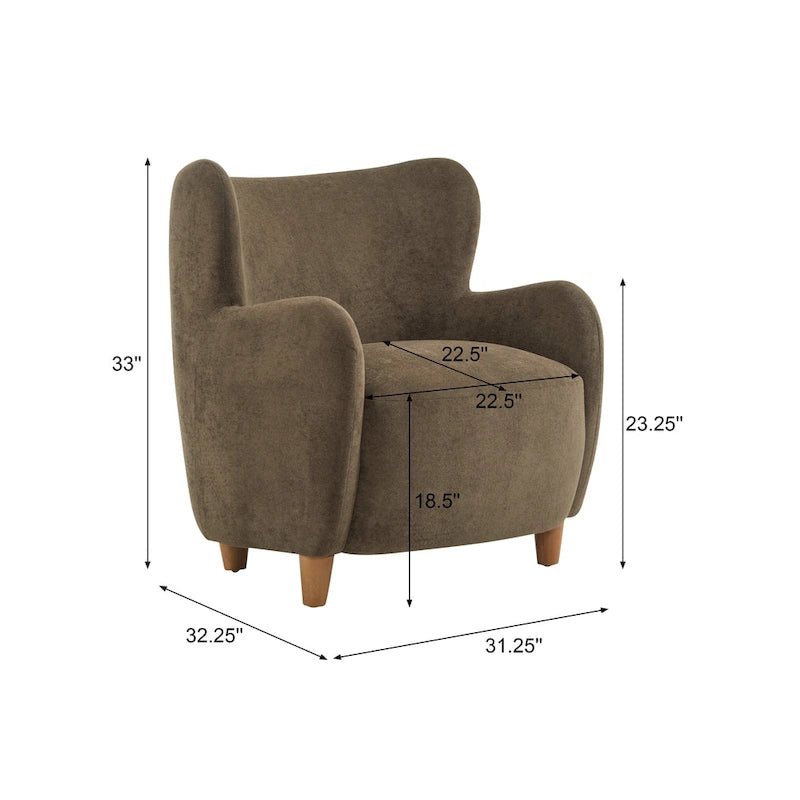 Poltroncina accent Bacho con schienale a orecchioni in tessuto di Christopher Knight Home