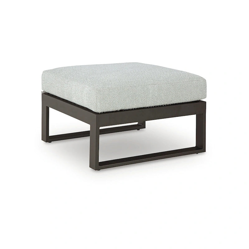 Signature Design by Ashley Beachloft Ottomana da esterni nera/grigia con cuscino - 71 cm L x 71 cm P x 48 cm H
