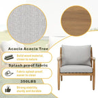 Set Divano da Esterno Moderno a 7 Posti in Legno di Acacia con Elegante Tavolino da Caffè e Cuscini Sfoderabili
