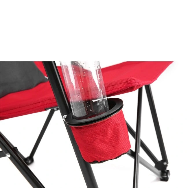Sedia da Giardino a Schienale Alto per Carichi Pesanti, Portata 113 kg, Design Pieghevole Portatile con Portabicchieri