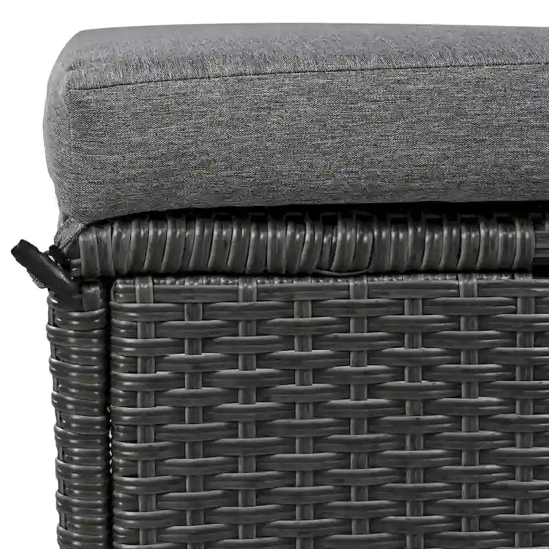 Set divano angolare da esterno in rattan a 5 pezzi con tavolo da pranzo, panca e 2 tavolini laterali allungabili