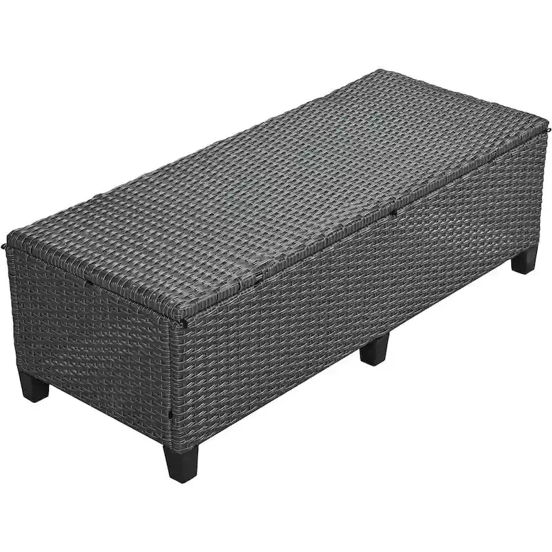 Set divano angolare da esterno in rattan a 5 pezzi con tavolo da pranzo, panca e 2 tavolini laterali allungabili
