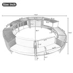 Set divano in rattan per esterno con cornice per spa, spazi contenitore, panca e cuscini