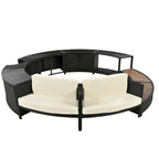 Set divano in rattan per esterno con cornice per spa, spazi contenitore, panca e cuscini