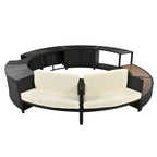 Set divano in rattan per esterno con cornice per spa, spazi contenitore, panca e cuscini