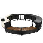 Set divano in rattan per esterno con cornice per spa, spazi contenitore, panca e cuscini