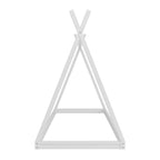 Lettino a tenda gemello Montessori in legno - Telaio del letto a forma di casetta a pavimento basso per bambini/ragazzi - Design senza doghe per camerette di maschi e femmine