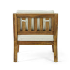 Set di 2, Sedia da giardino con struttura in legno di acacia per esterni, Mobili da patio, Cuscino spesso impermeabile con seduta profonda