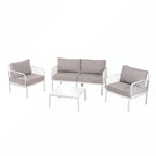 Set Divano in Rattan Sintetico da 5 Pezzi con Cuscini
