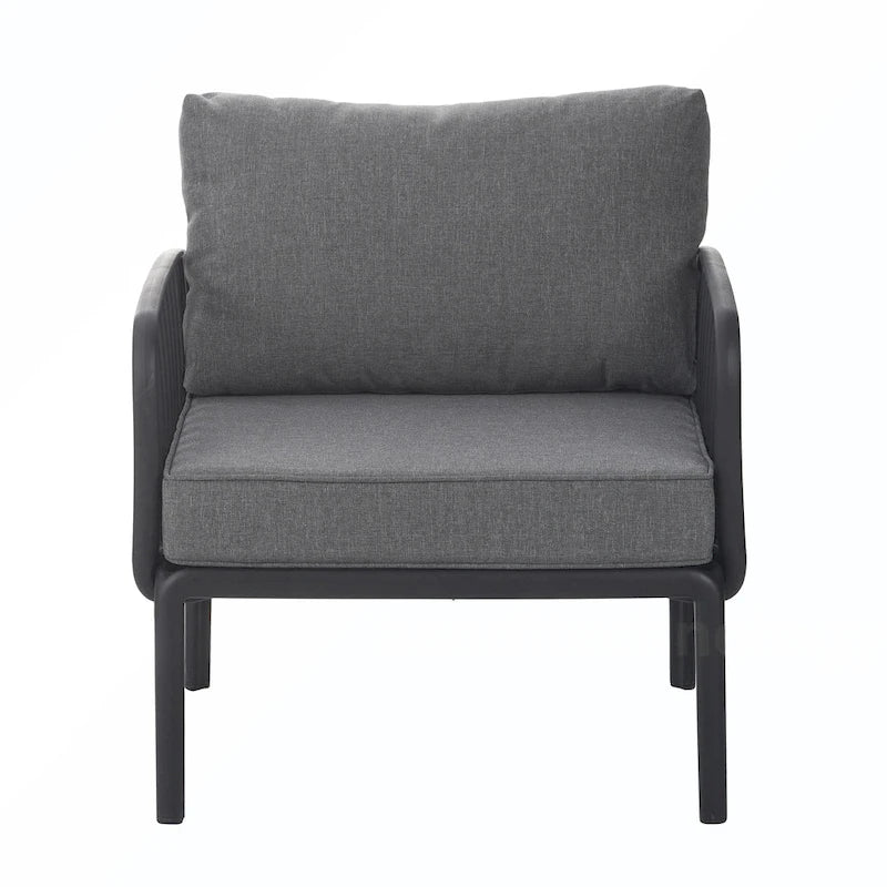 Set Divano in Rattan Sintetico da 5 Pezzi con Cuscini