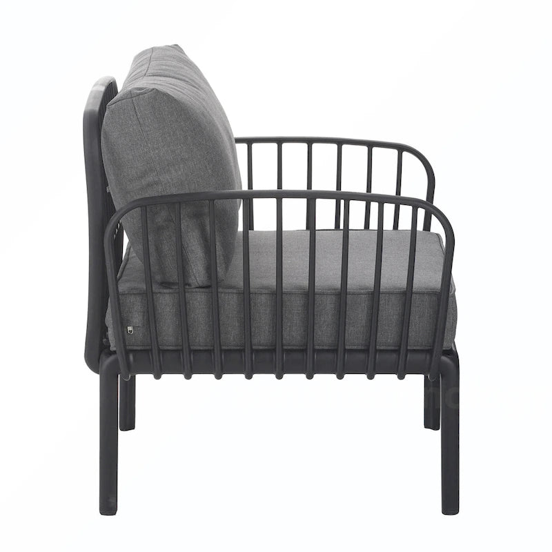 Set Divano in Rattan Sintetico da 5 Pezzi con Cuscini