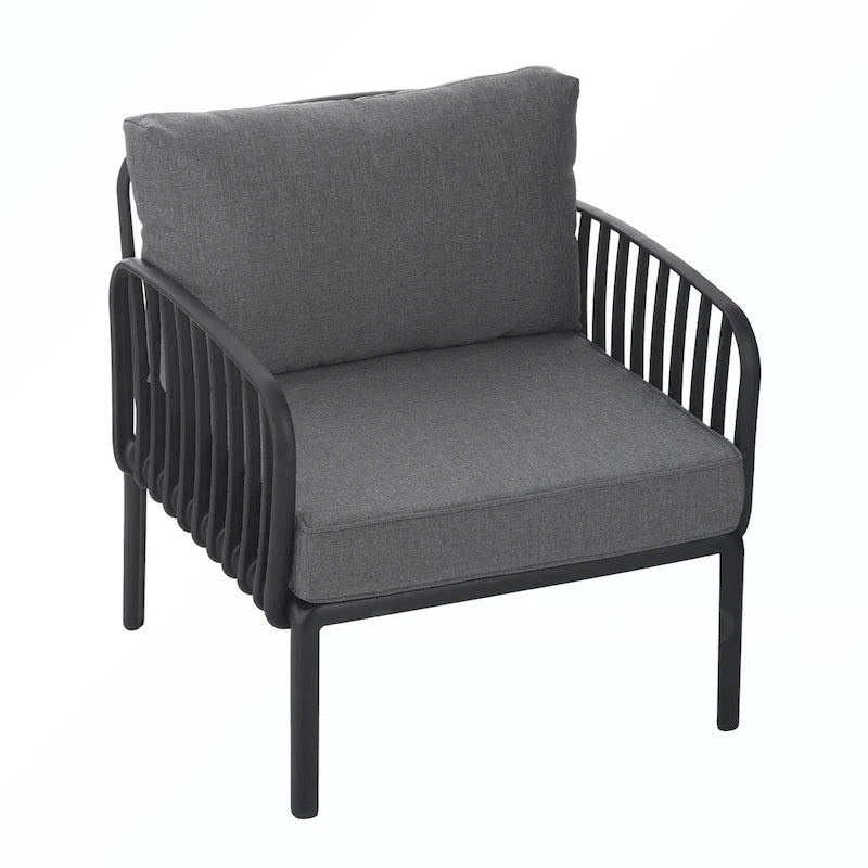 Set Divano in Rattan Sintetico da 5 Pezzi con Cuscini