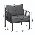Set Divano in Rattan Sintetico da 5 Pezzi con Cuscini
