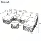 Set di divani componibili da esterno in rattan a 7 pezzi con cuscini