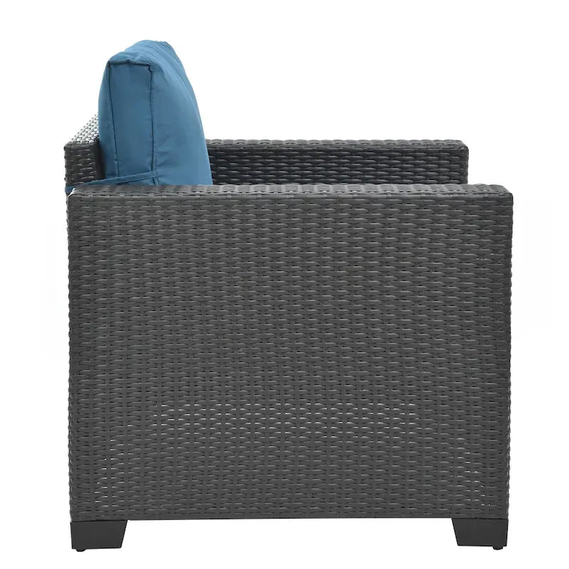 Set di mobili da giardino in rattan PE da 10 pezzi