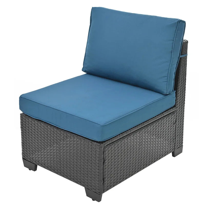 Set di mobili da giardino in rattan PE da 10 pezzi
