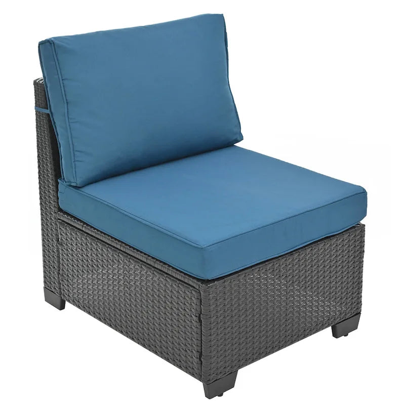 Set di mobili da giardino in rattan PE da 10 pezzi