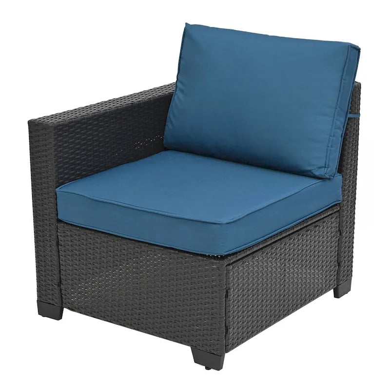 Set di mobili da giardino in rattan PE da 10 pezzi
