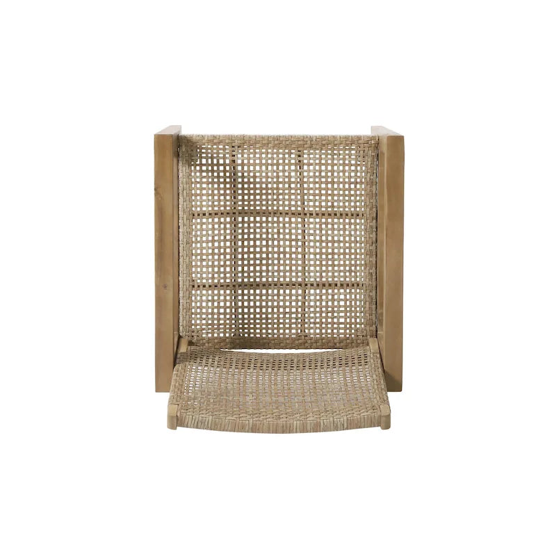 Roomfitters Set di 2 Sedie da Club da Esterno in Rattan e Legno di Acacia con Cuscini per Posti a Sedere da Patio, Naturale