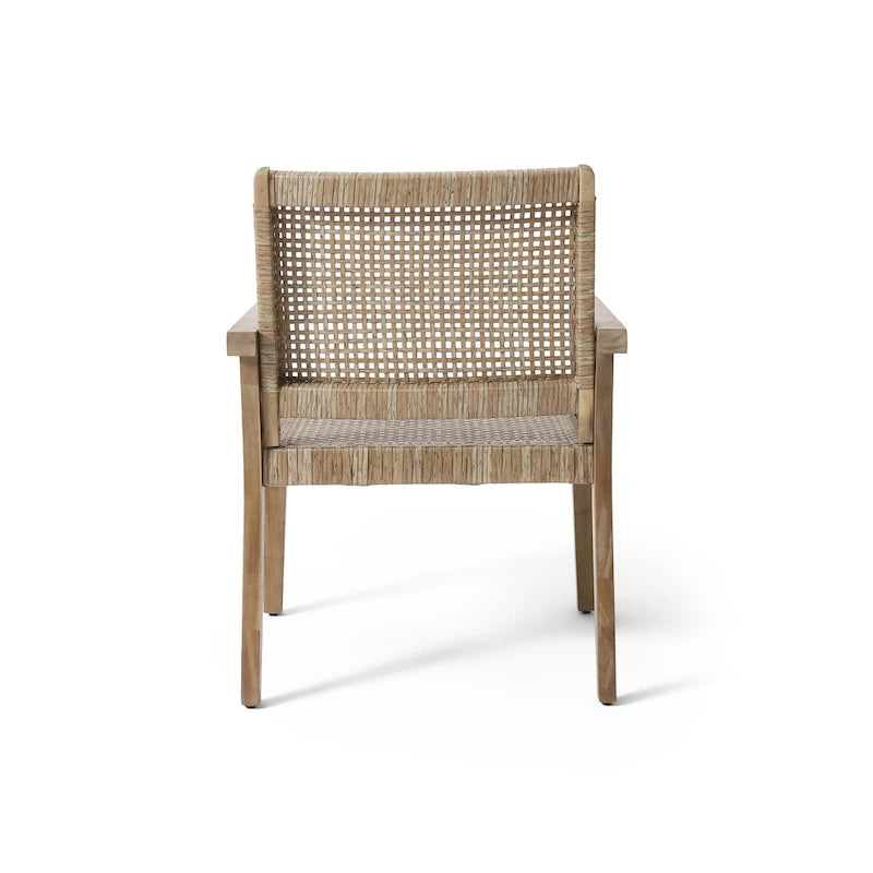 Roomfitters Set di 2 Sedie da Club da Esterno in Rattan e Legno di Acacia con Cuscini per Posti a Sedere da Patio, Naturale
