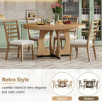 Set da Pranzo Estensibile da 5 Pezzi, Tavolo Rotondo e Sedie dal Design Geometrico per Cucina Sala da Pranzo