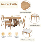 Set da Pranzo Estensibile da 5 Pezzi, Tavolo Rotondo e Sedie dal Design Geometrico per Cucina Sala da Pranzo