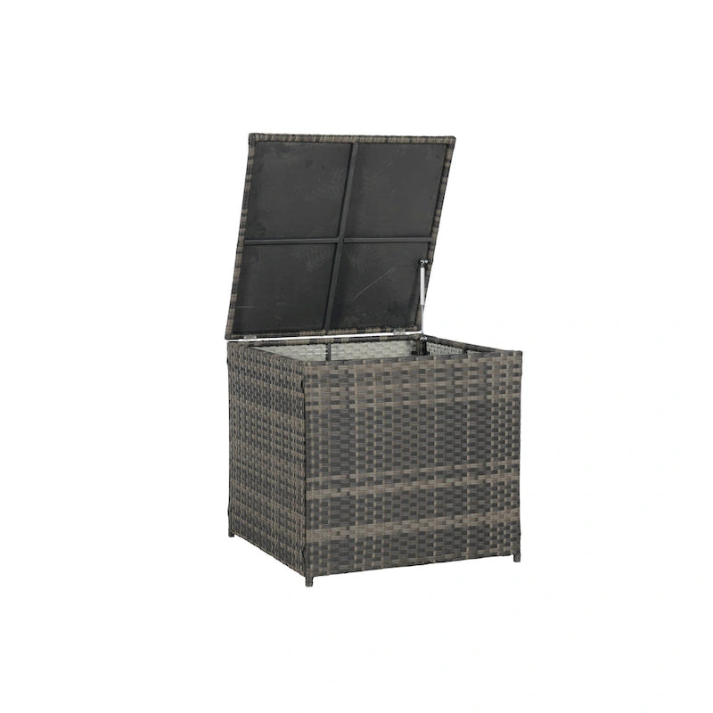 Set Divano Sezionale in Rattan 6 Pezzi con Angolo e Tavolo in Vetro