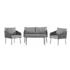 Set di mobili da esterno in metallo da 4 pezzi per patio