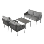 Set di mobili da esterno in metallo da 4 pezzi per patio