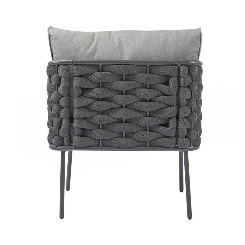 Set di mobili da esterno in metallo da 4 pezzi per patio
