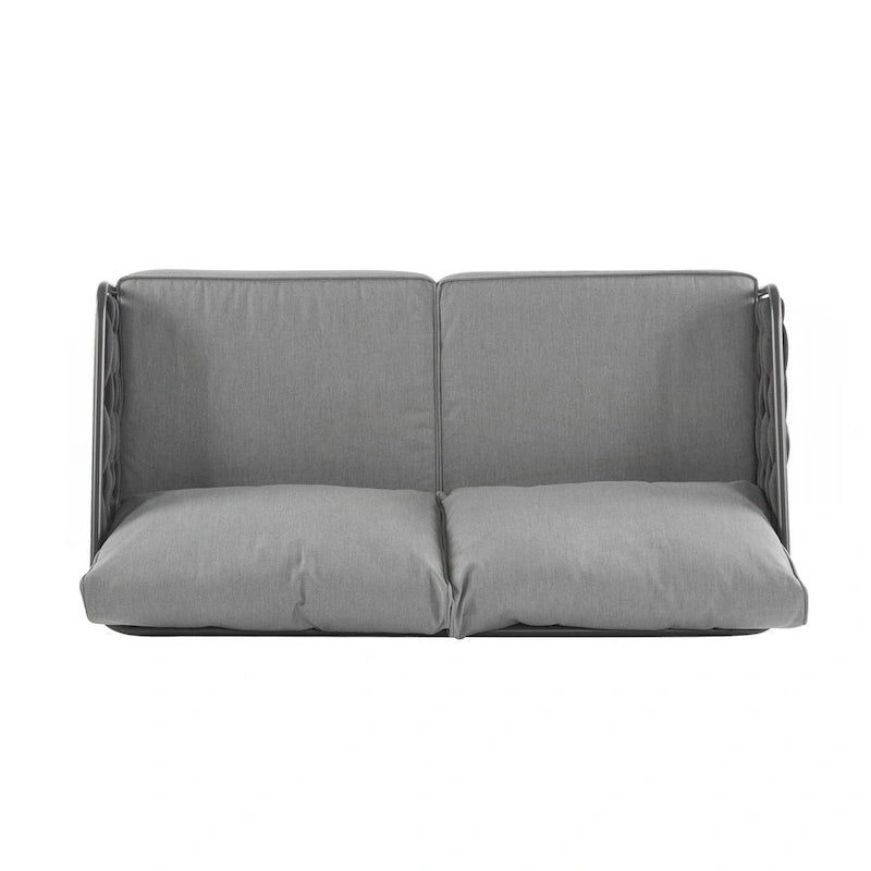 Set di mobili da esterno in metallo da 4 pezzi per patio