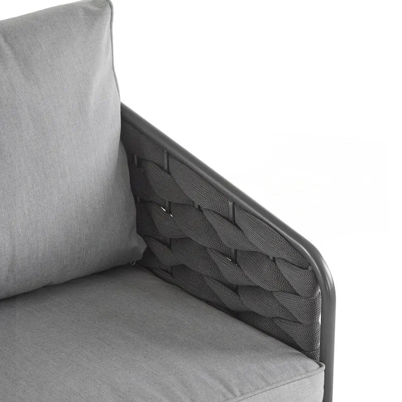 Set di mobili da esterno in metallo da 4 pezzi per patio