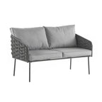 Set di mobili da esterno in metallo da 4 pezzi per patio