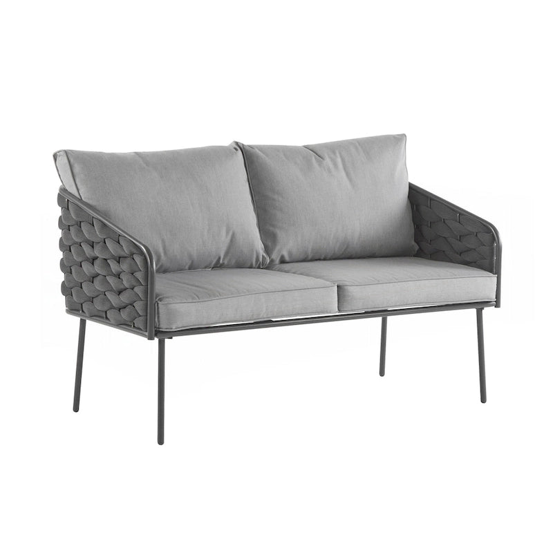 Set di mobili da esterno in metallo da 4 pezzi per patio