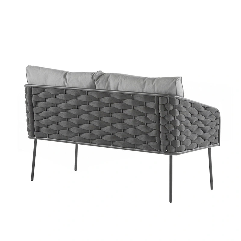 Set di mobili da esterno in metallo da 4 pezzi per patio