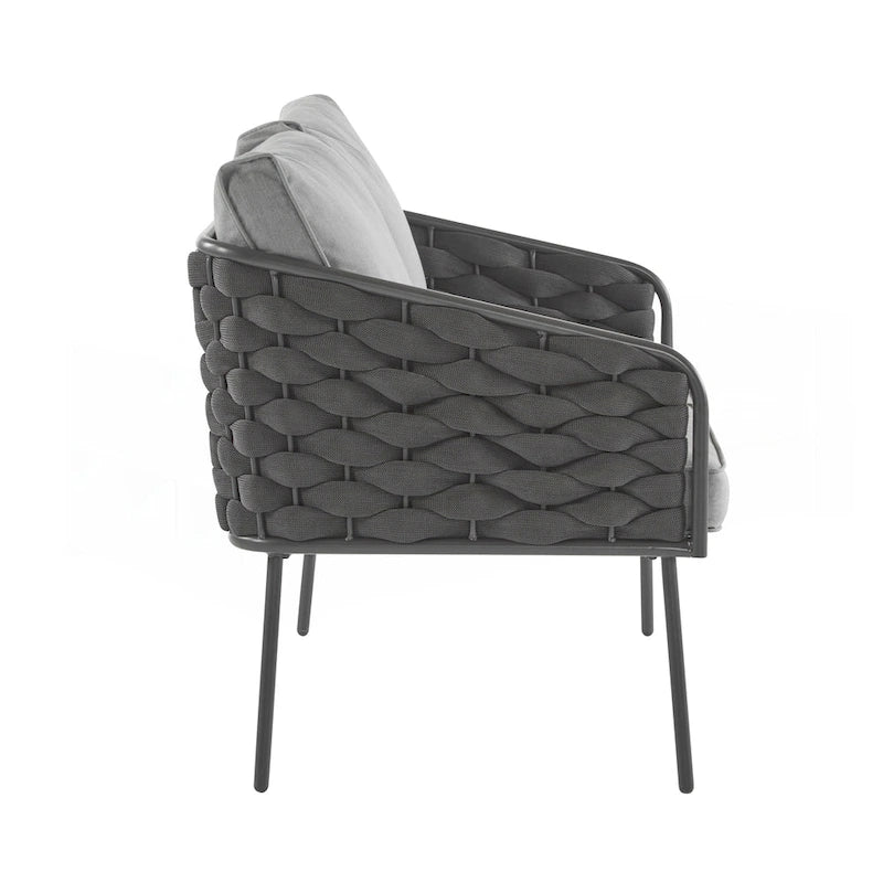 Set di mobili da esterno in metallo da 4 pezzi per patio