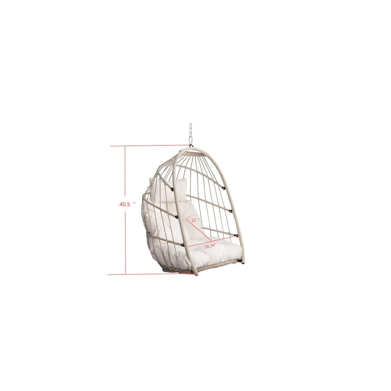 Sedia a dondolo a uovo in rattan Hanging Garden per patio, camera da letto, balcone