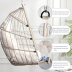Sedia a dondolo a uovo in rattan Hanging Garden per patio, camera da letto, balcone