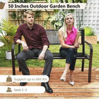 Costway Panca da giardino da 50 pollici con schienale fantasia e braccioli curvi - Vedi dettagli