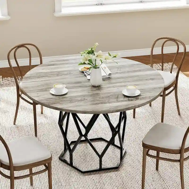 Tavolo da pranzo rotondo da 47 pollici per sala da pranzo, soggiorno - N/A