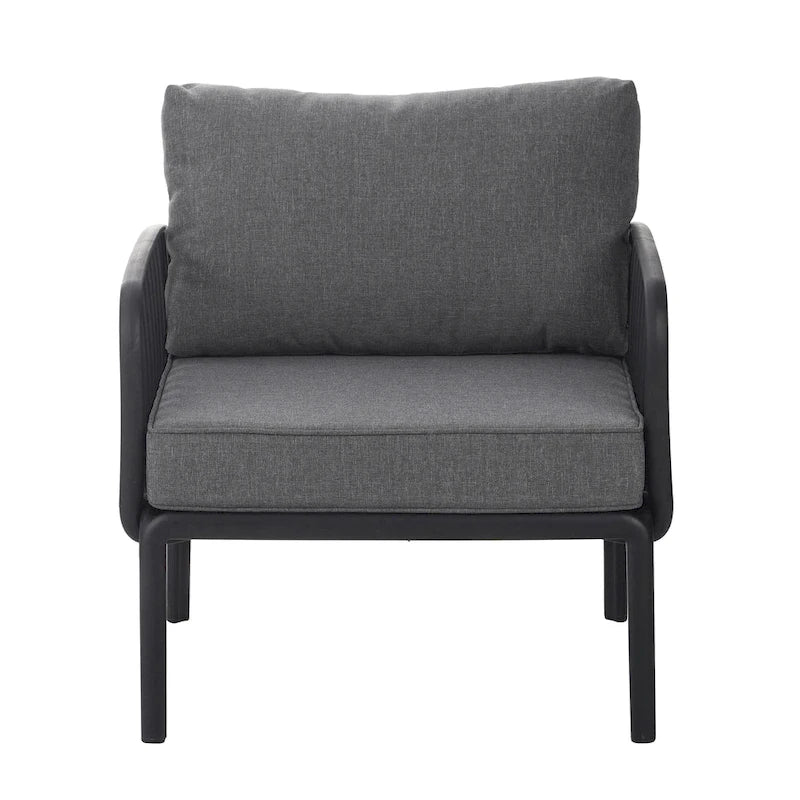 ( SET DA 2 ) Sedia da Esterno Club per Patio, Mobili Moderni da Esterno, Cuscino Spesso Impermeabile con Seduta Profonda per Portico, Balcone