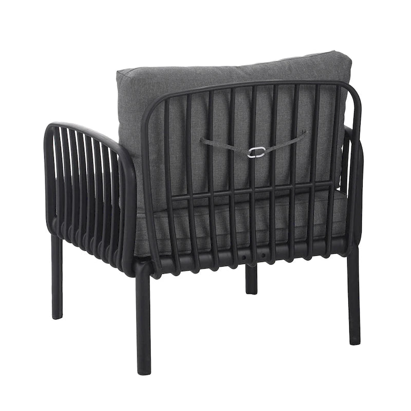 ( SET DA 2 ) Sedia da Esterno Club per Patio, Mobili Moderni da Esterno, Cuscino Spesso Impermeabile con Seduta Profonda per Portico, Balcone