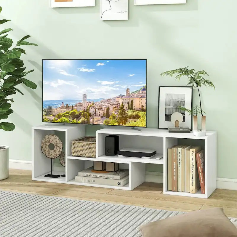 Costway Mobile TV Regolabile 2 Pezzi con Cubi Contenitori per TV fino a 55 Pollici - Vedi Dettagli
