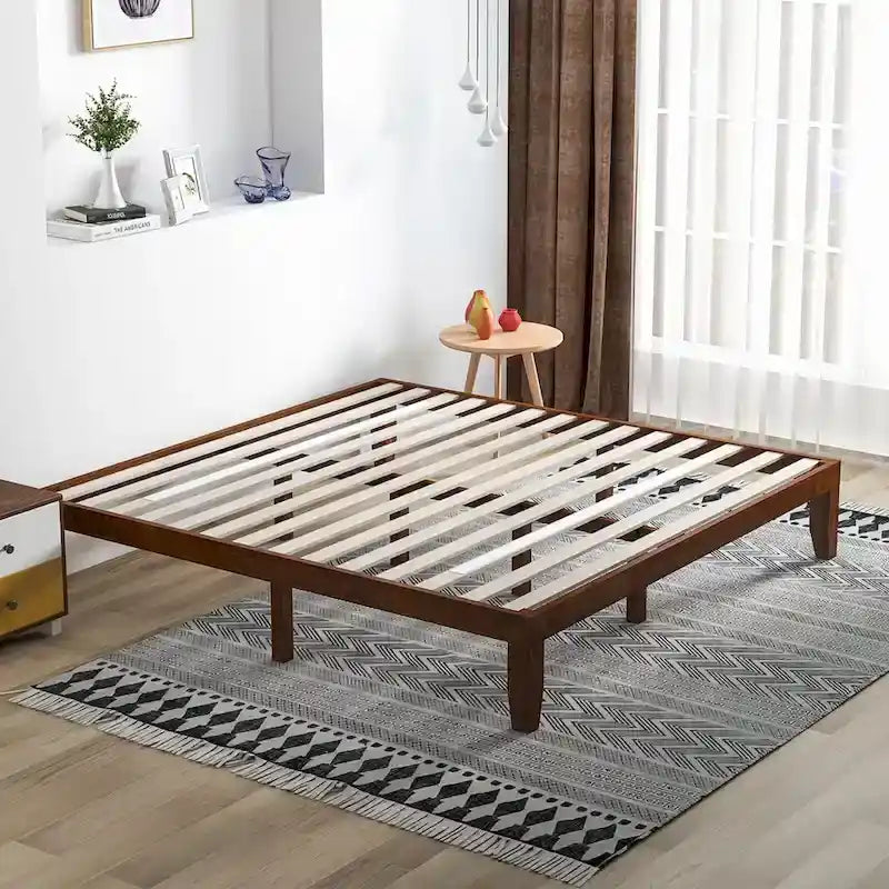 Costway Letto King Size 14 con Struttura in Legno e Doghe in Legno