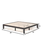 Costway Letto King Size 14 con Struttura in Legno e Doghe in Legno