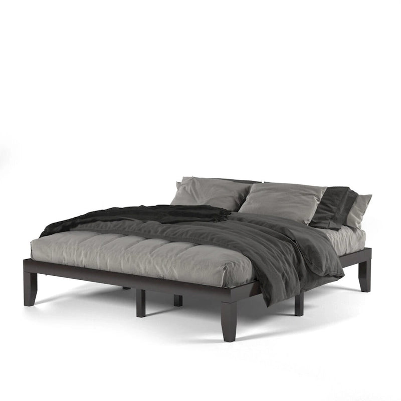 Costway Letto King Size 14 con Struttura in Legno e Doghe in Legno